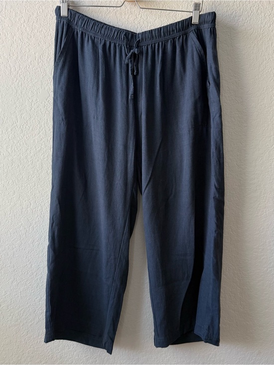 Splendid Pants - Splendid Navy Elastic Waist Cropped Wide-Leg Pants